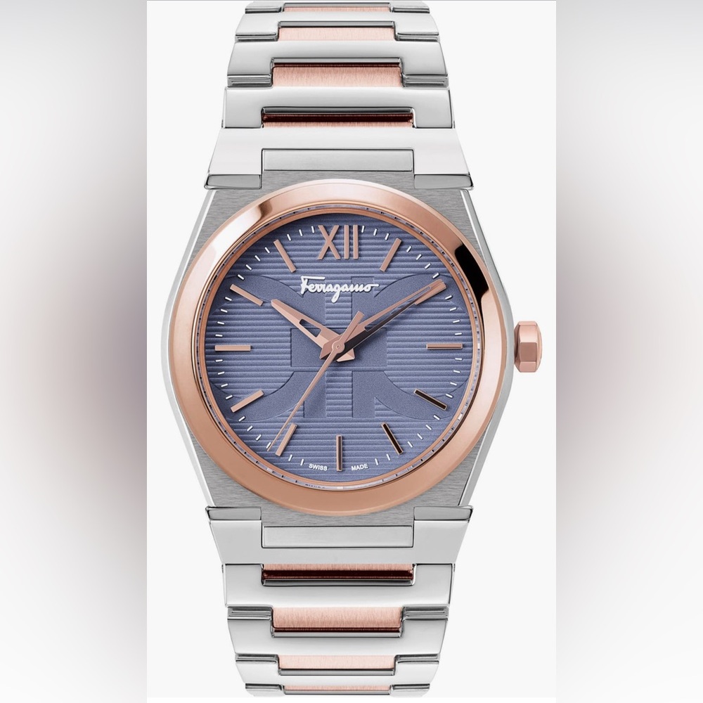 Ferragamo Watch Rose Gold & Silver with Vega Pair Bracelet 40mm